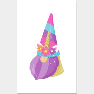 Unicorn Gnome, Cute Gnome, Garden Gnome, Beard Posters and Art